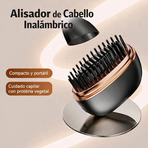 Cepillo Alisador Inalámbrico 2 en 1.
